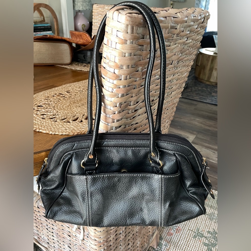 VTG Isaac Mizrahi Leather Shoulder Bag - Picture 2 of 10